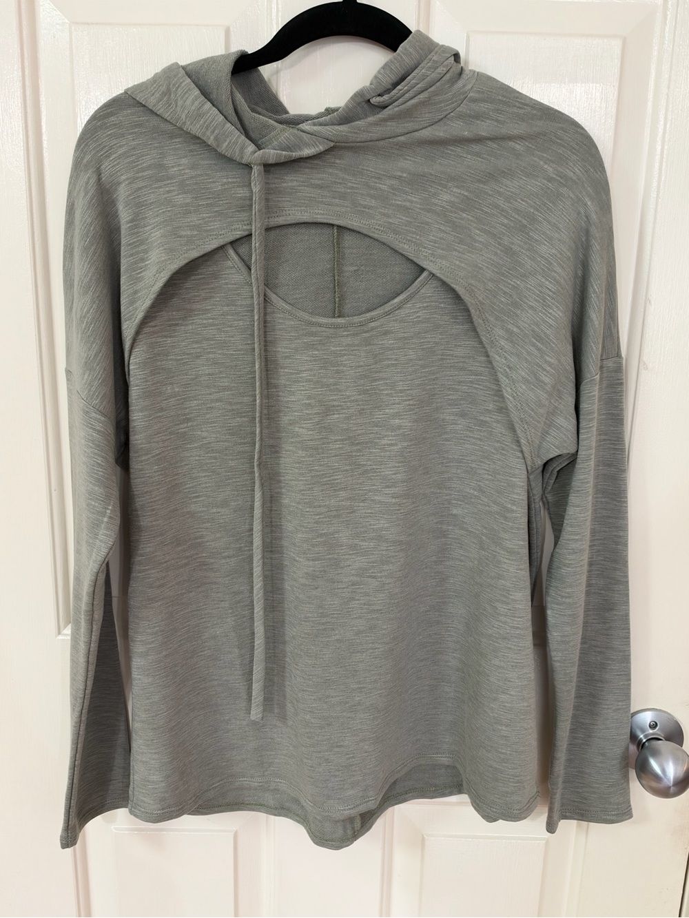 White Birch Flirty Peek-A-Boo Hoodie XL heathered sage